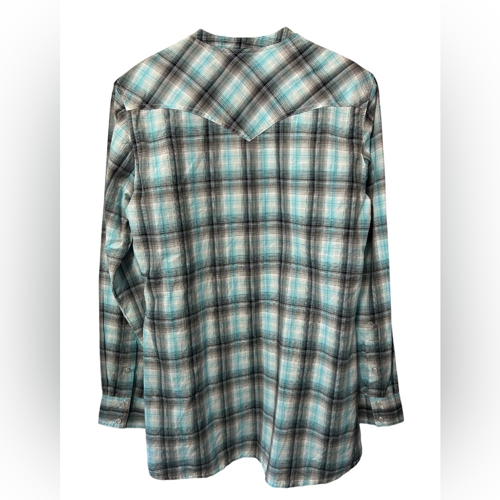 Panhandle Plaid Pearl Snap Shirt Size Medium NWT - Picture 5 of 16